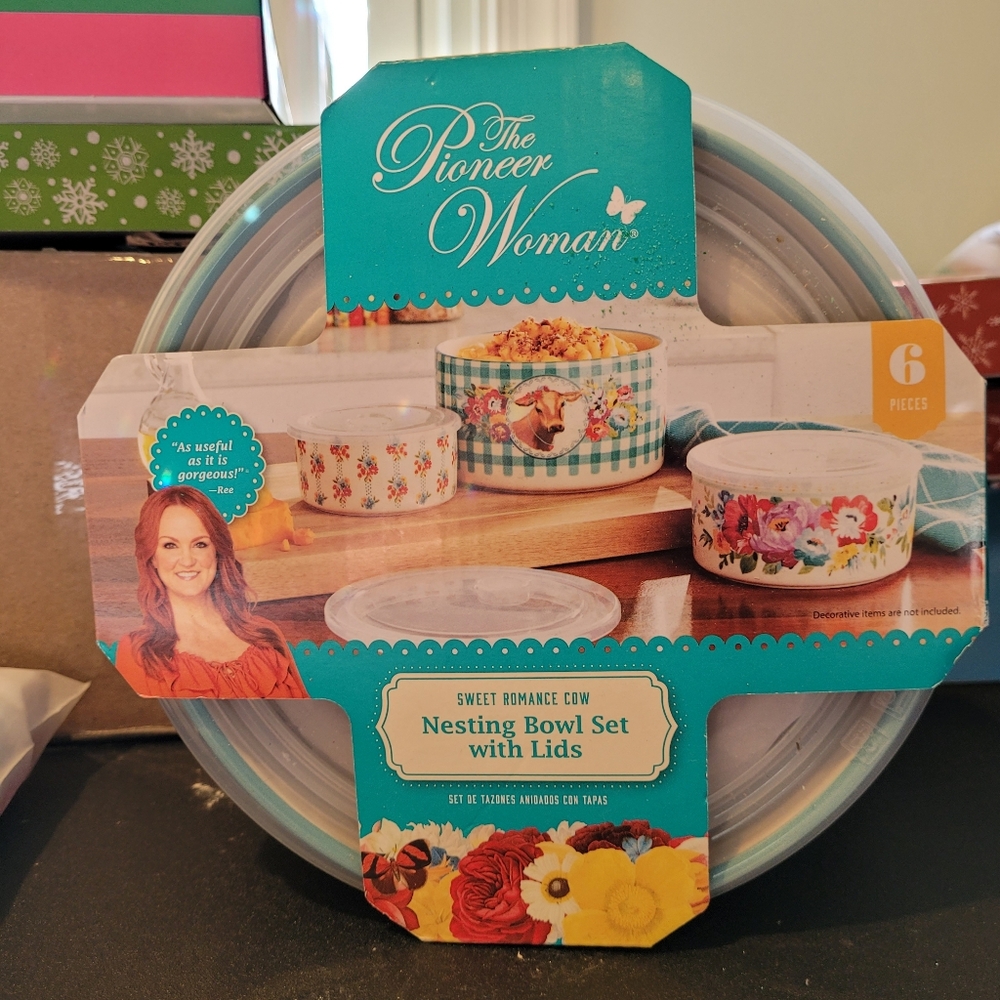 The Pioneer Woman Sweet Romance Cow Nesting Bowl Set - Floral Design